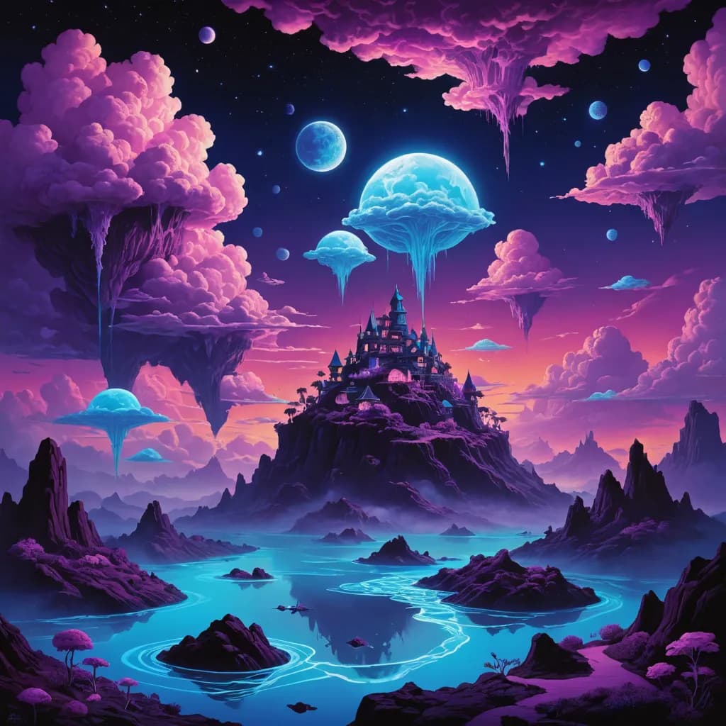 AI 黑光藝術生成器 - 創作霓虹燈和紫外線藝術品